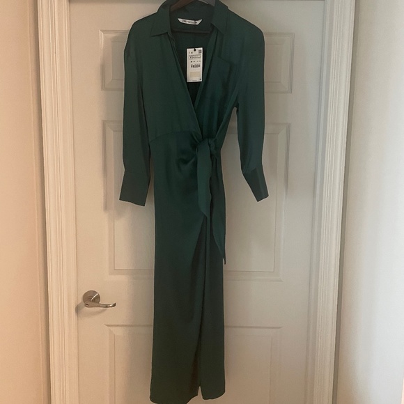 Zara | Dresses | Zara Green Satin Shirt Dress | Poshmark Zara | Dresses | Zara Green Satin Shirt Dress | Poshmark